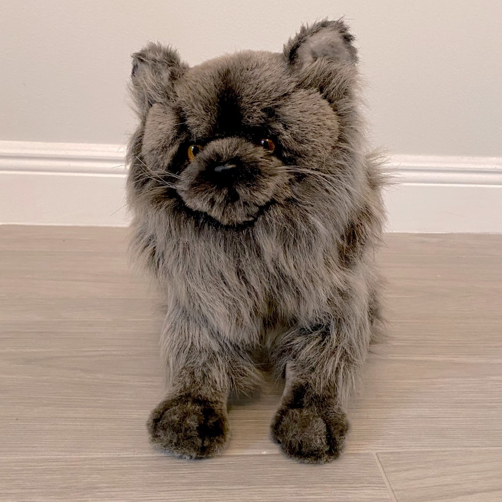 Vintage Avanti Stuffed Plush Grey Persian Cat 1984